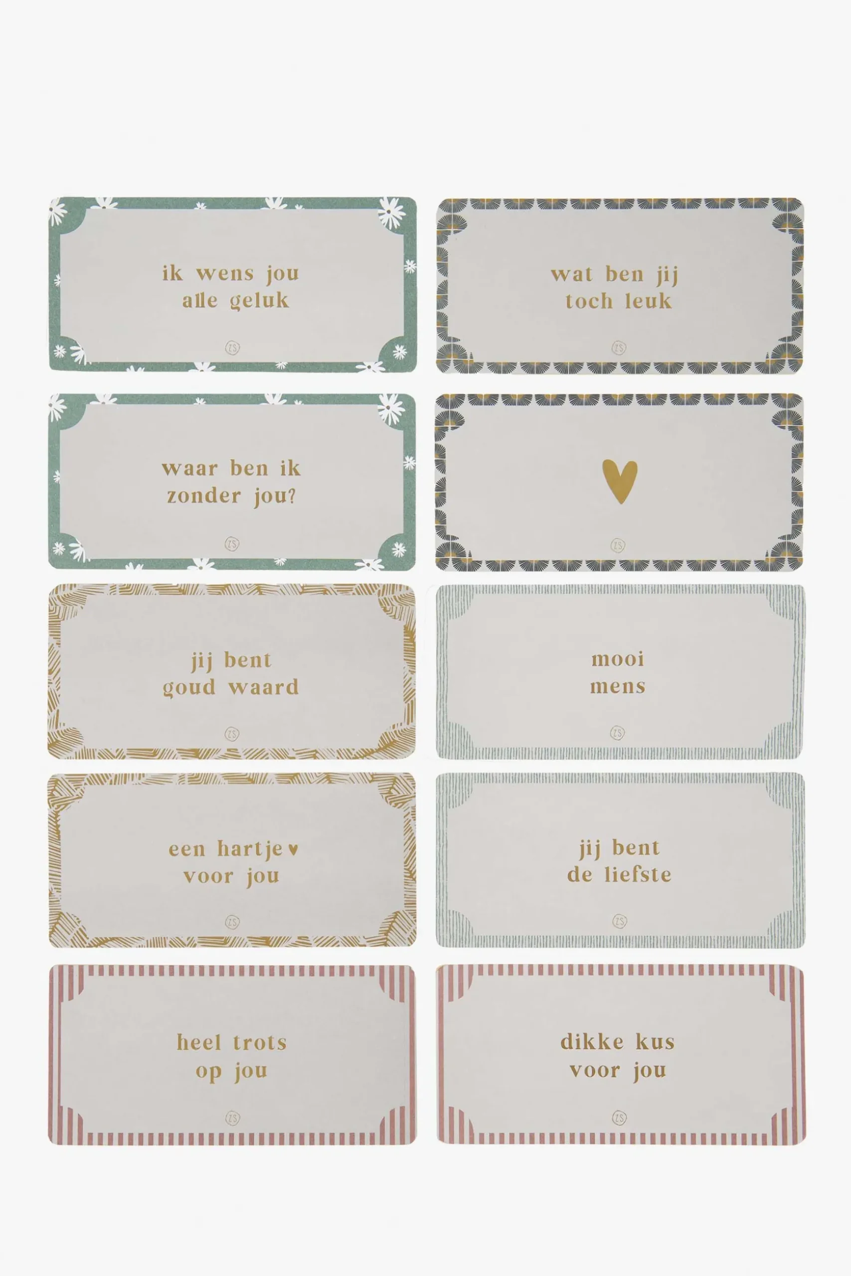 zusss 10 complimentenkaartjes in doosje multicolor