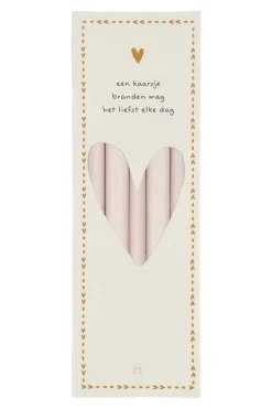 zusss doosje met 10 smalle kaarsjes 17cm beige