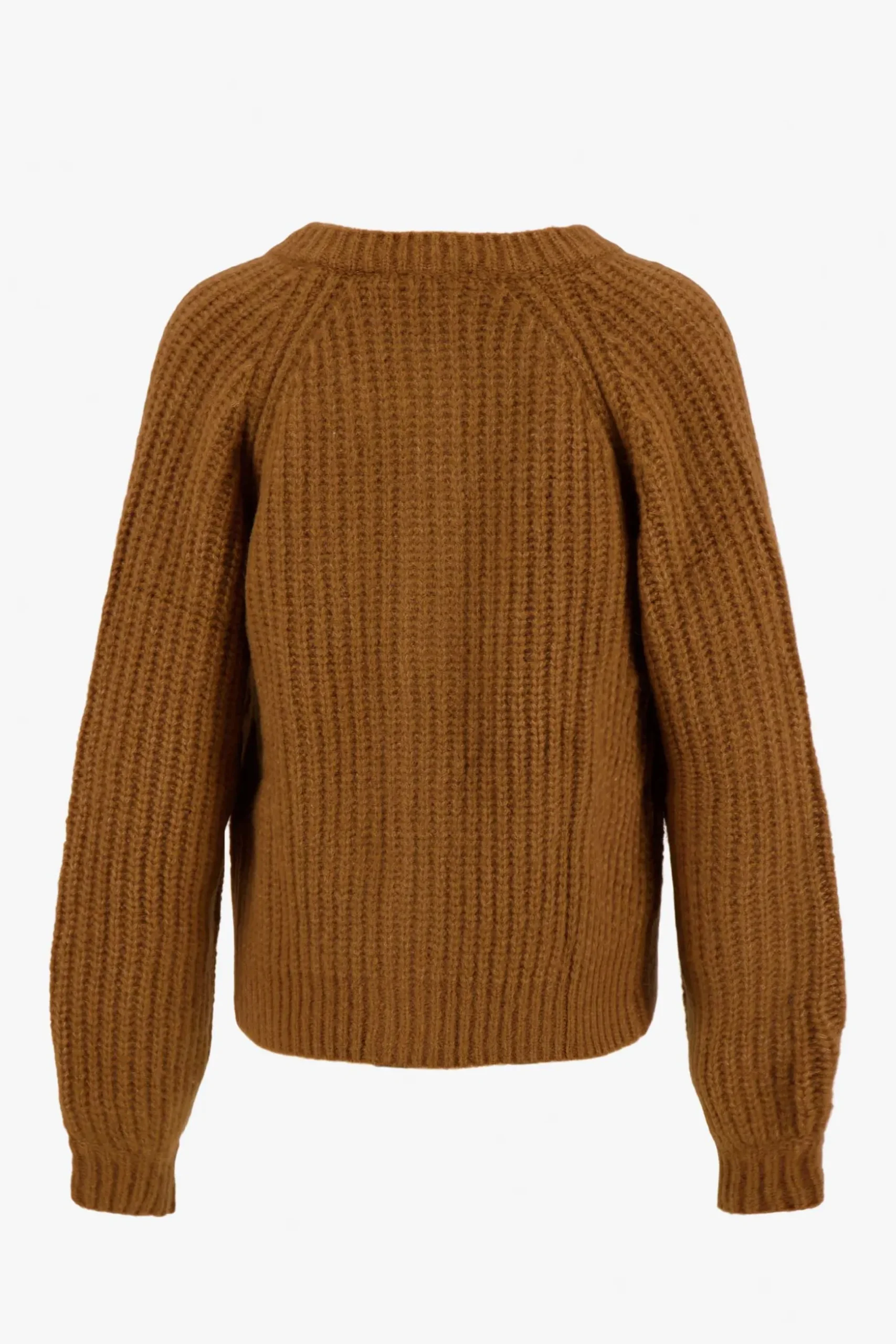 zusss gebreid vest in bomberstyle camel