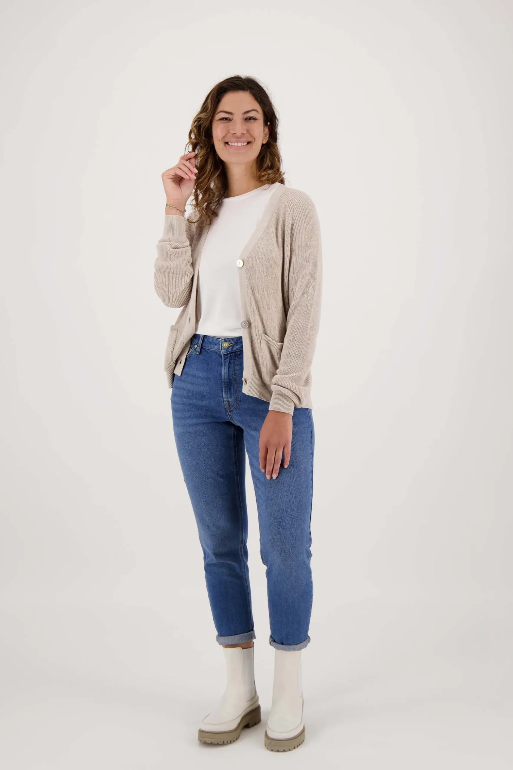 zusss high waist jeans midden blauw