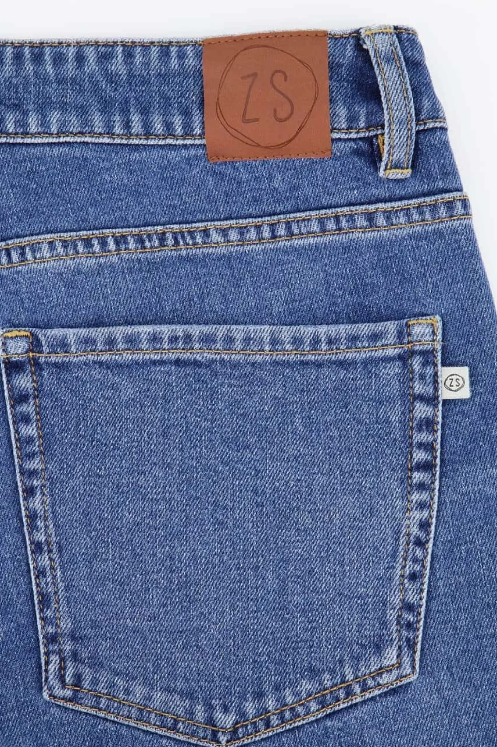 zusss high waist jeans midden blauw