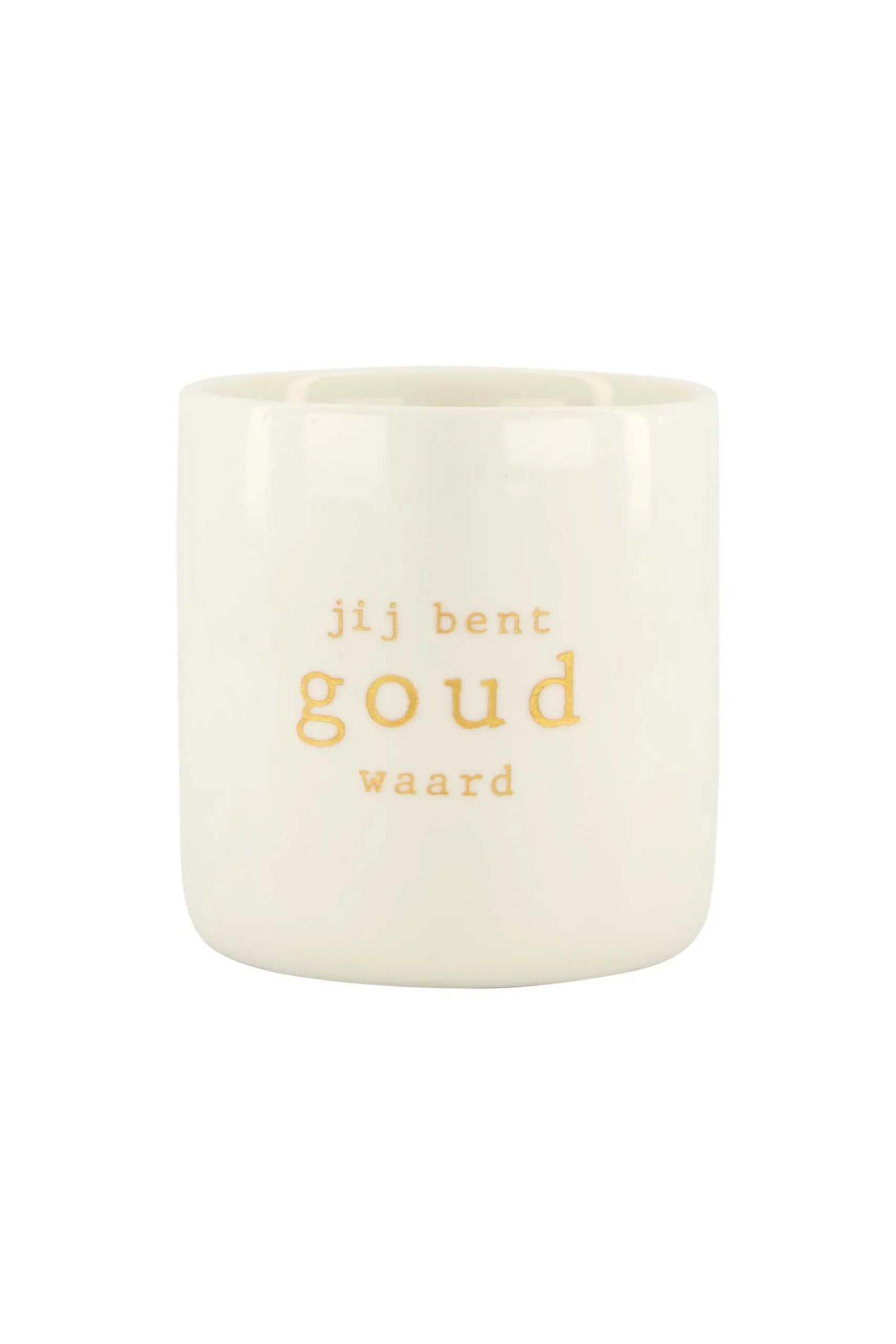 zusss keramieken geurkaars jij bent goud waard M wit
