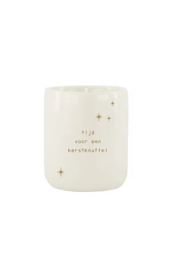 zusss keramieken geurkaars warme wol kerstknuffel wit M