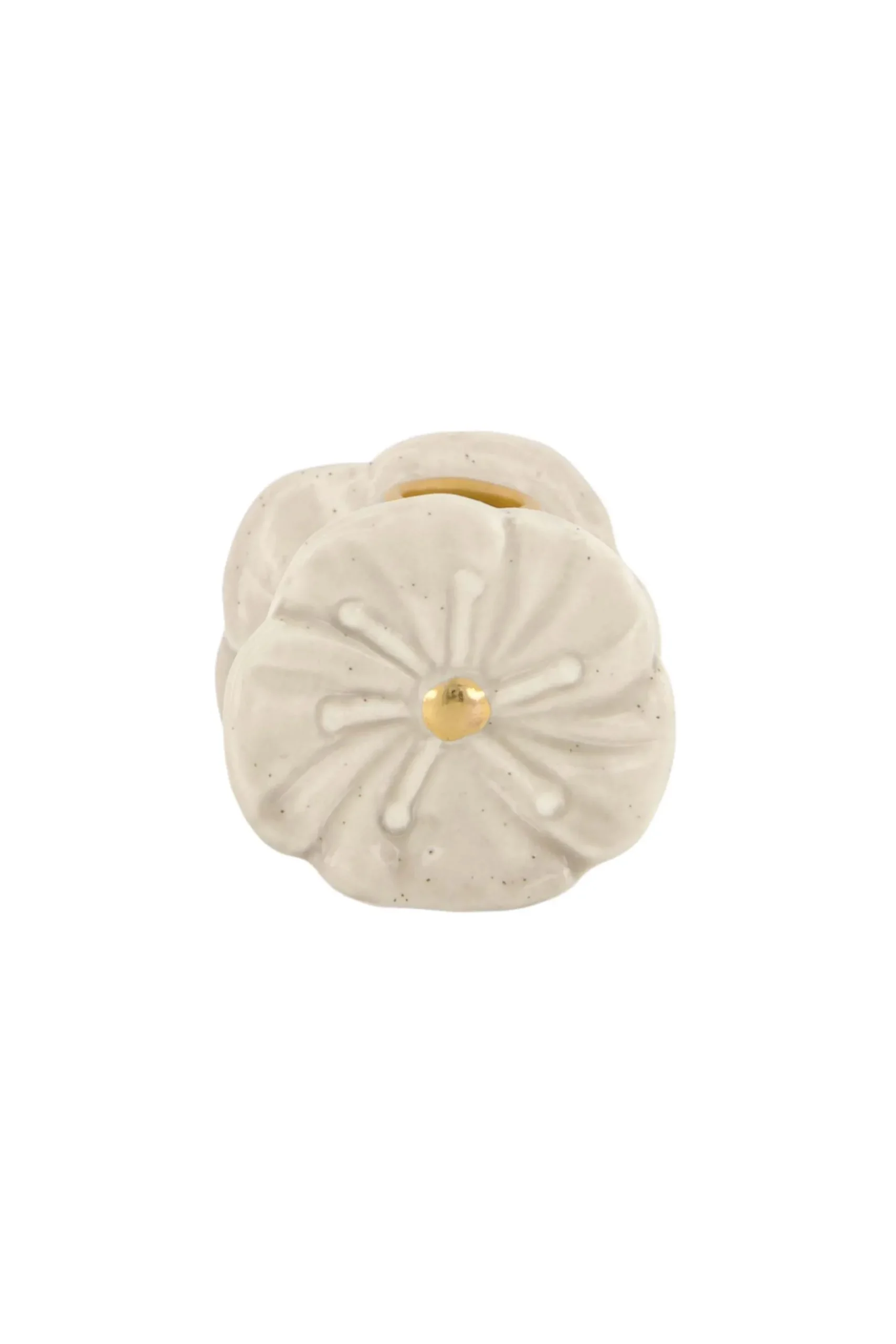 zusss keramieken kandelaartje bloem beige