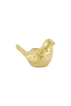zusss keramieken kandelaartje vogel goud