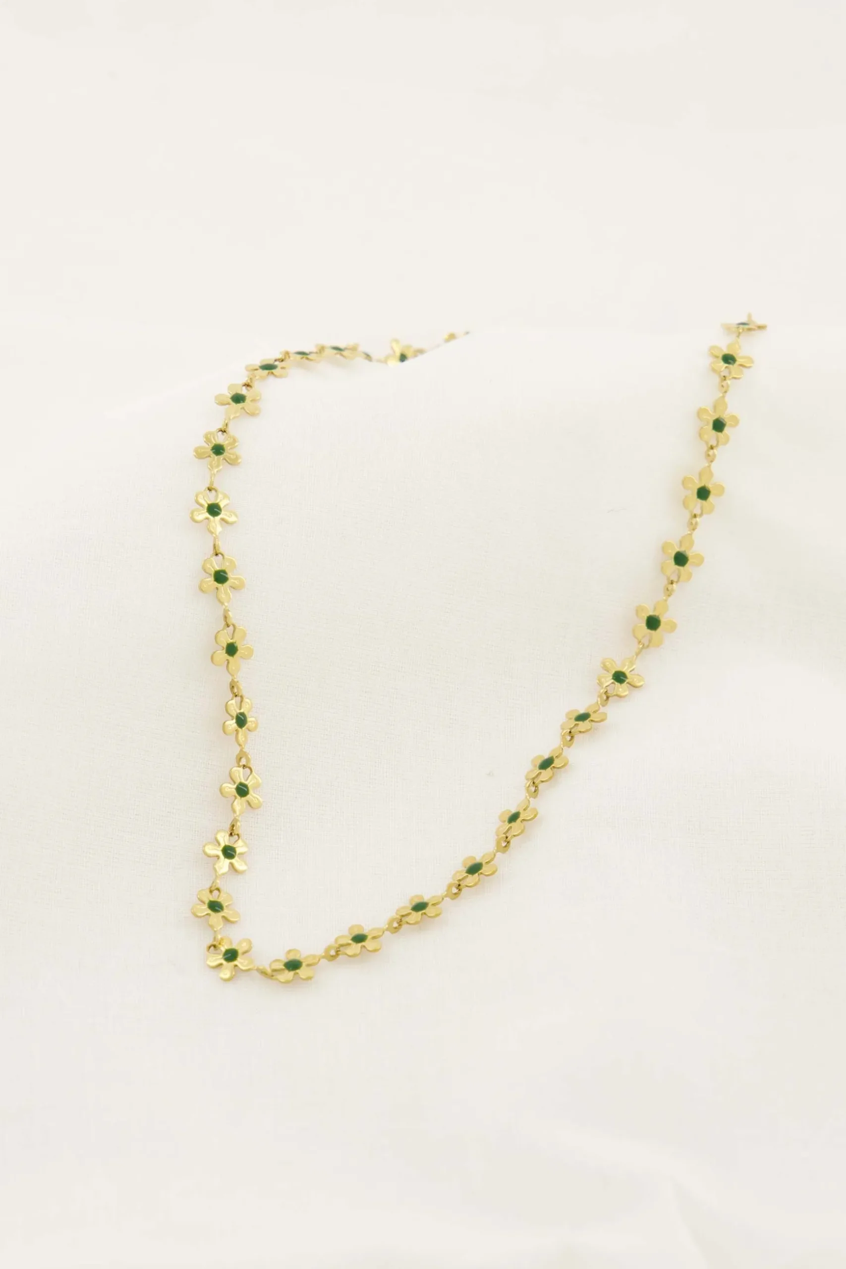 zusss ketting met bloemen donkergroen