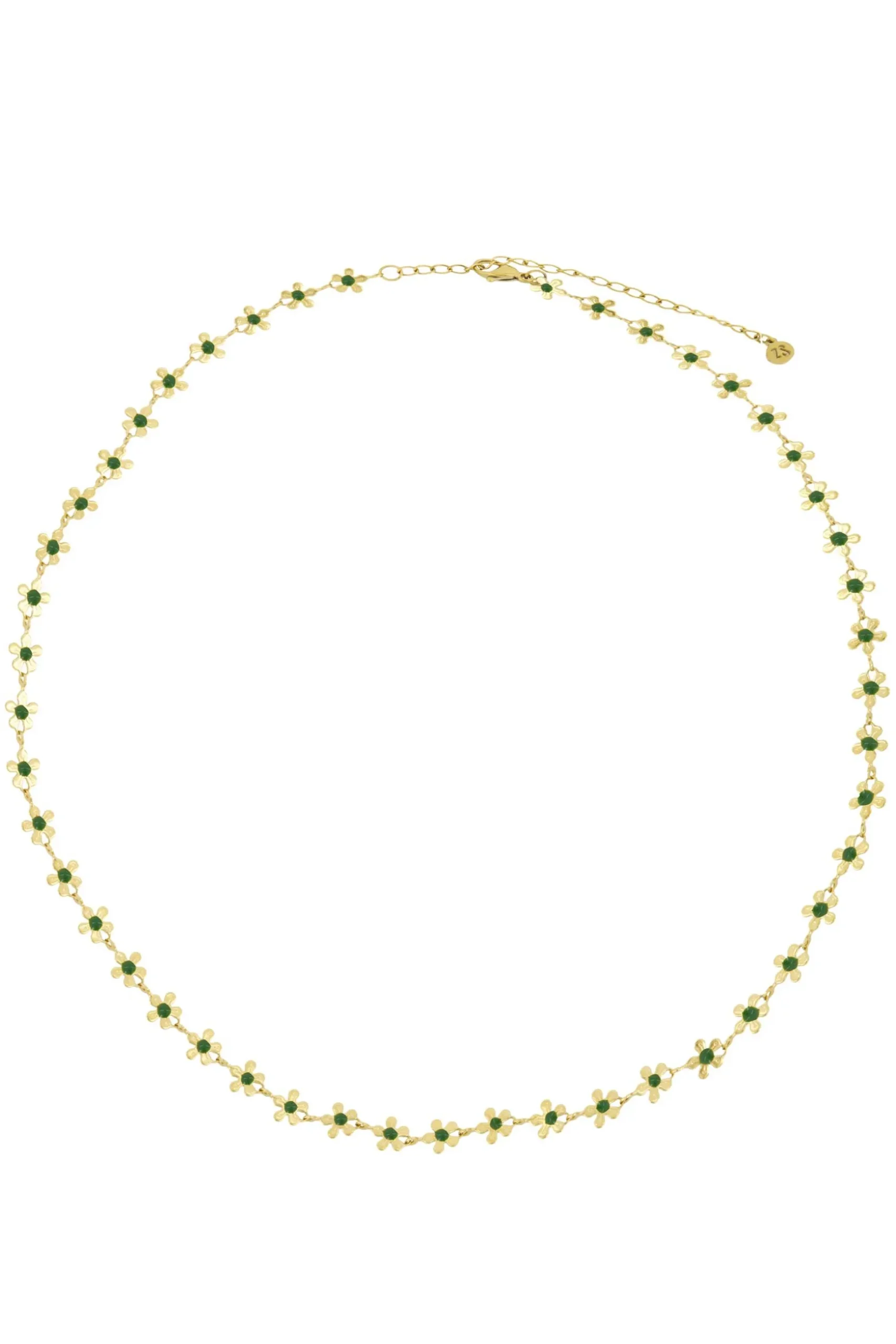 zusss ketting met bloemen donkergroen