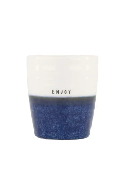 zusss koffiemok enjoy donkerblauw/ wit