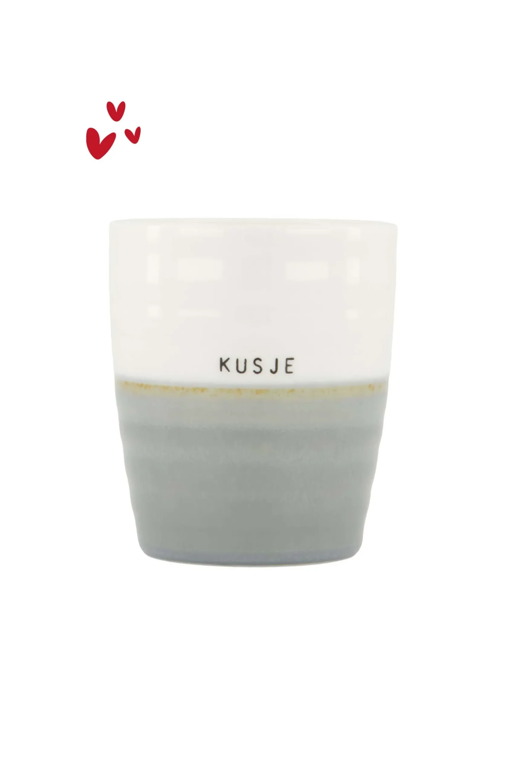 zusss koffiemok kusje grijsblauw/wit