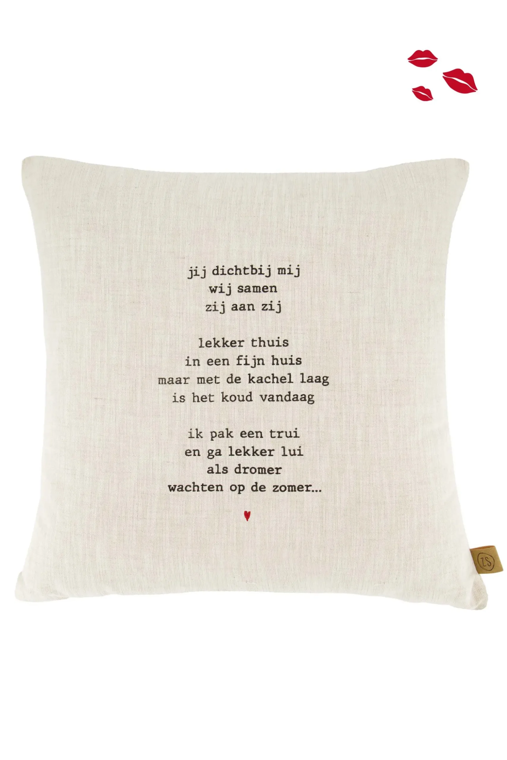 zusss kussen gedicht jij dichtbij mij 45x45cm zand