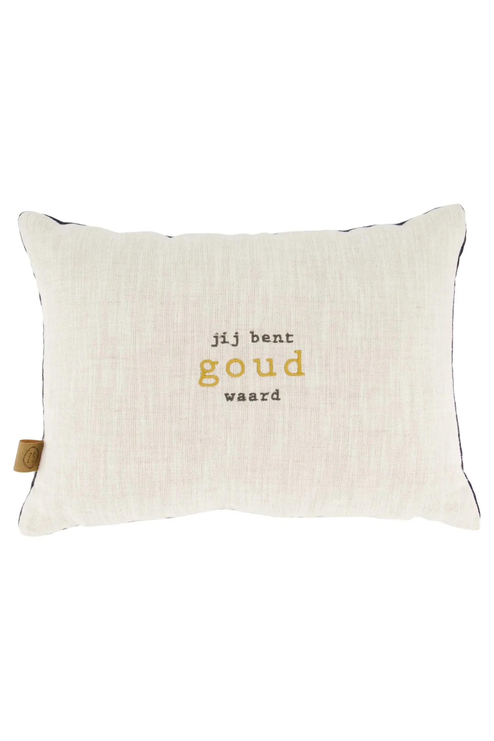 zusss kussen jij bent goud waard 35x25cm zand/donkerblauw