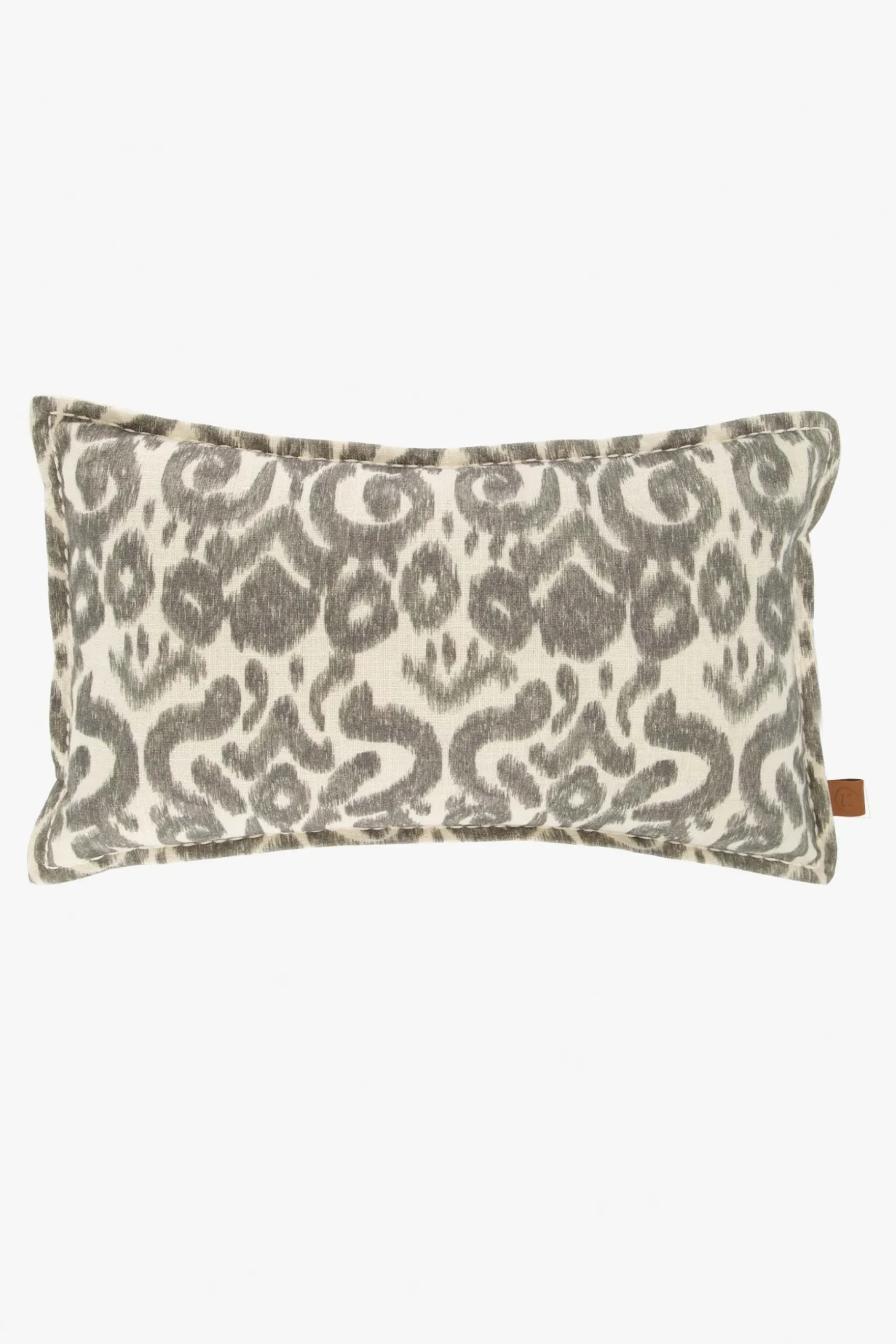 zusss kussen ornament print en madeliefje 50x30cm antraciet/ecru