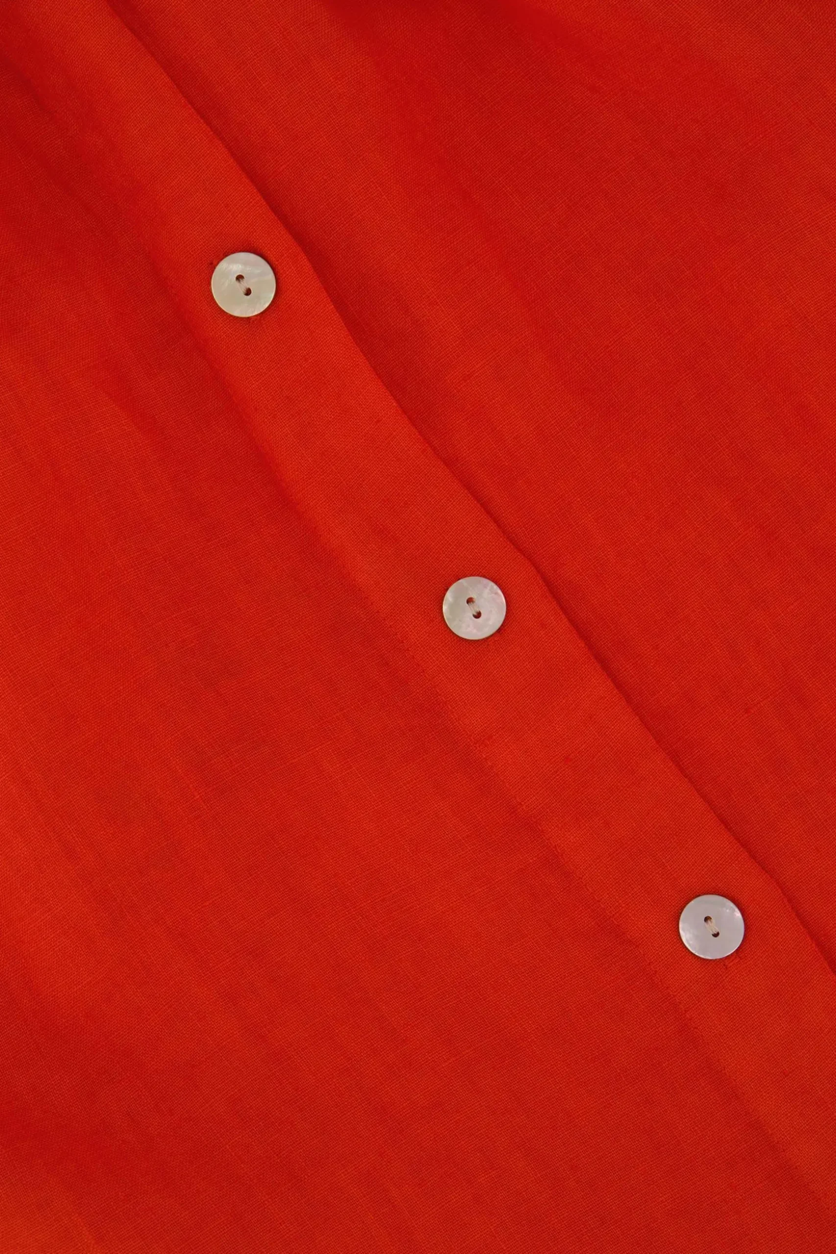 zusss linnen doorknooprok koraalrood