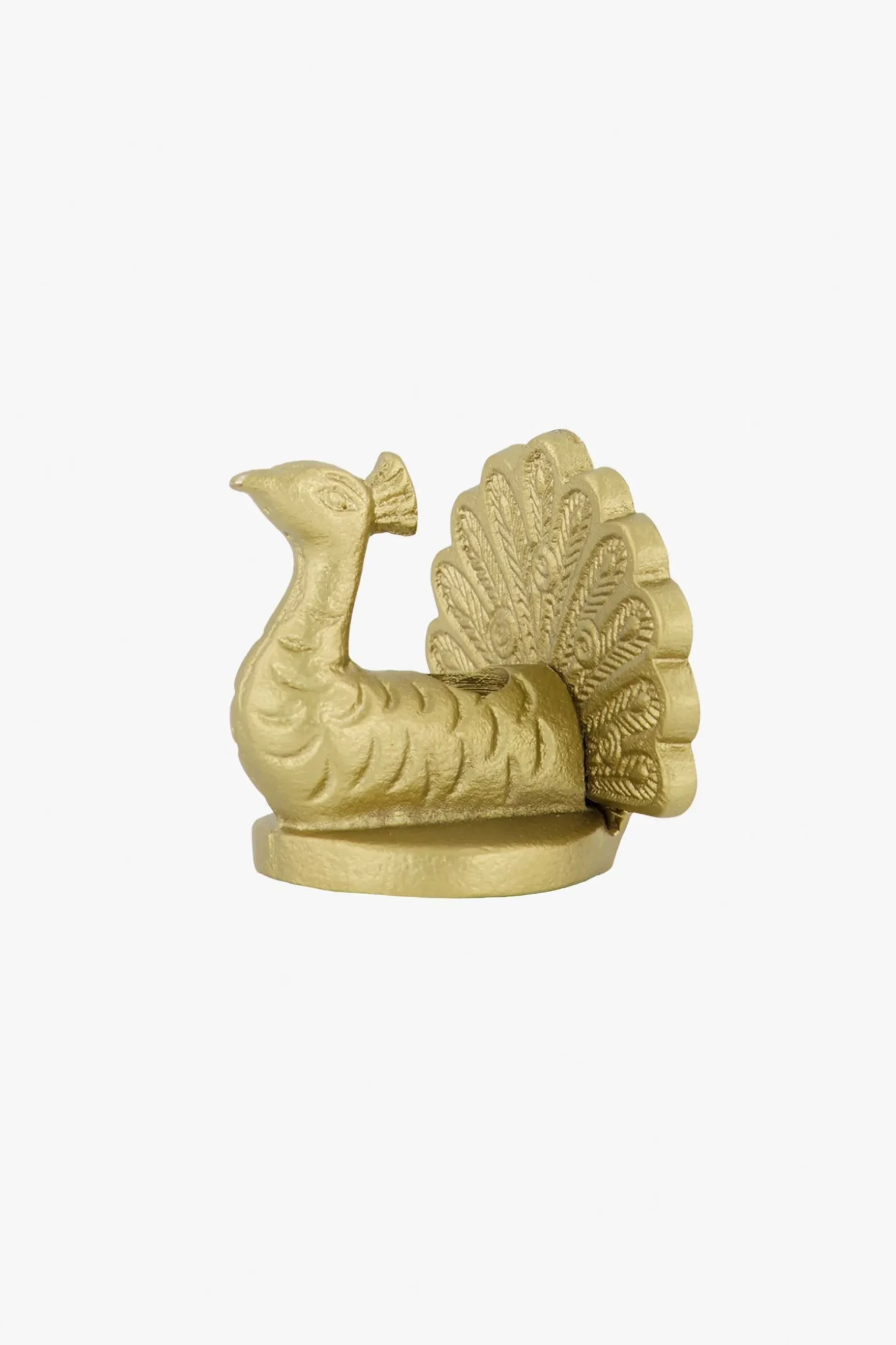 zusss metalen kandelaartje pauw goud