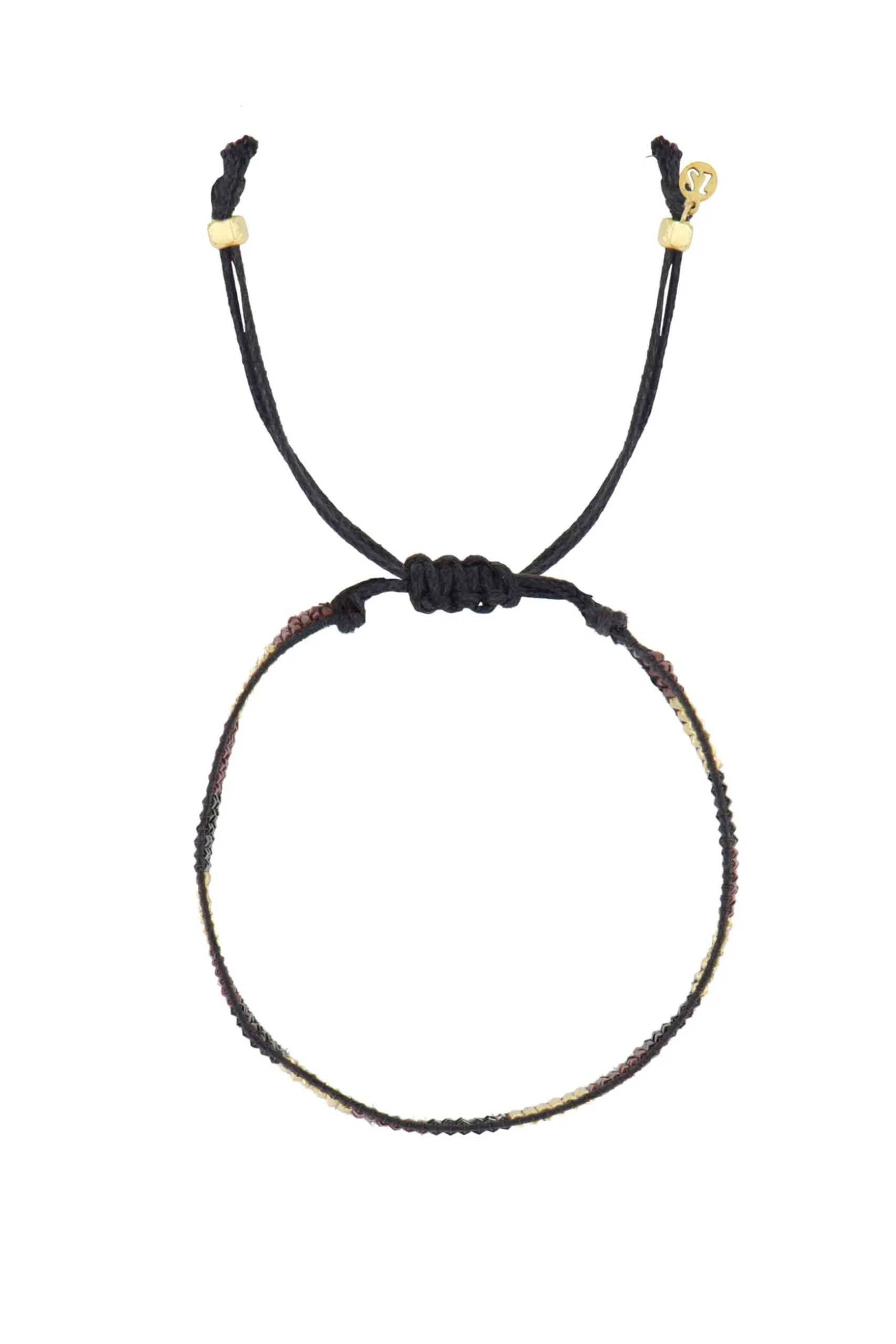 zusss miyuki armbandje streepje port/goud/zwart