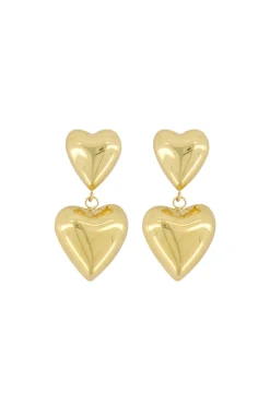 zusss oorbel met twee hartjes goud