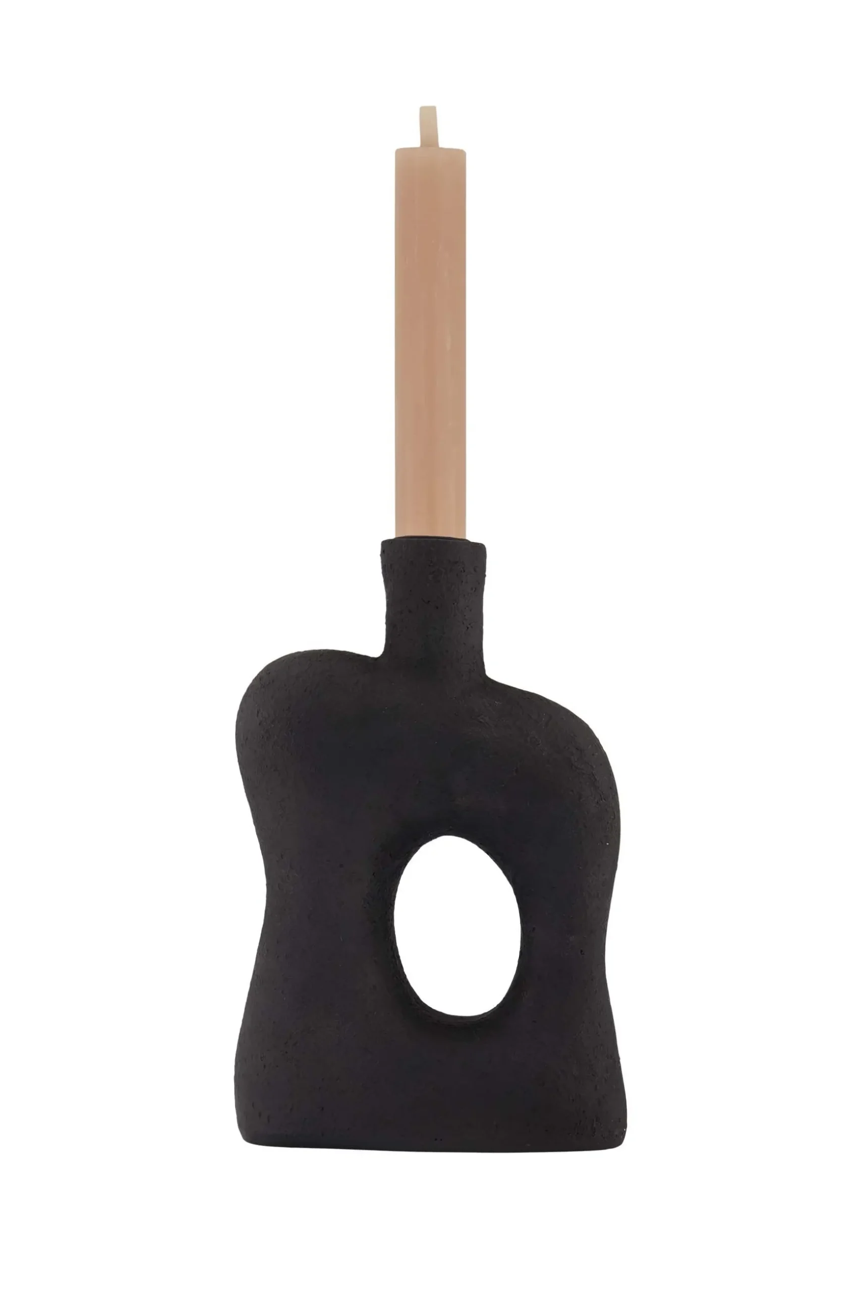 zusss polystone kandelaar ornament 22cm zwart