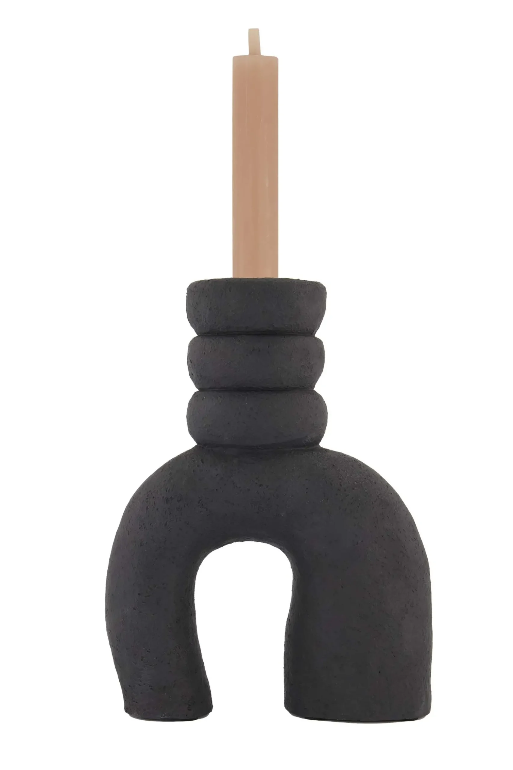 zusss polystone kandelaar ornament 28cm zwart