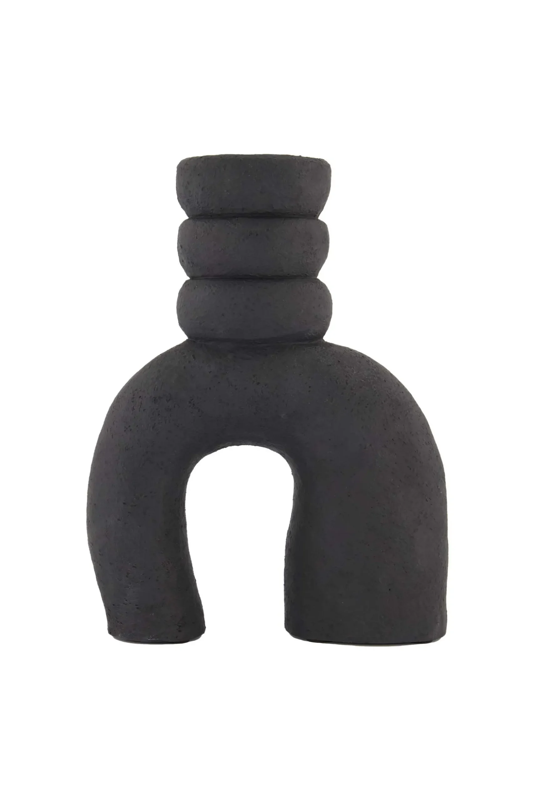 zusss polystone kandelaar ornament 28cm zwart