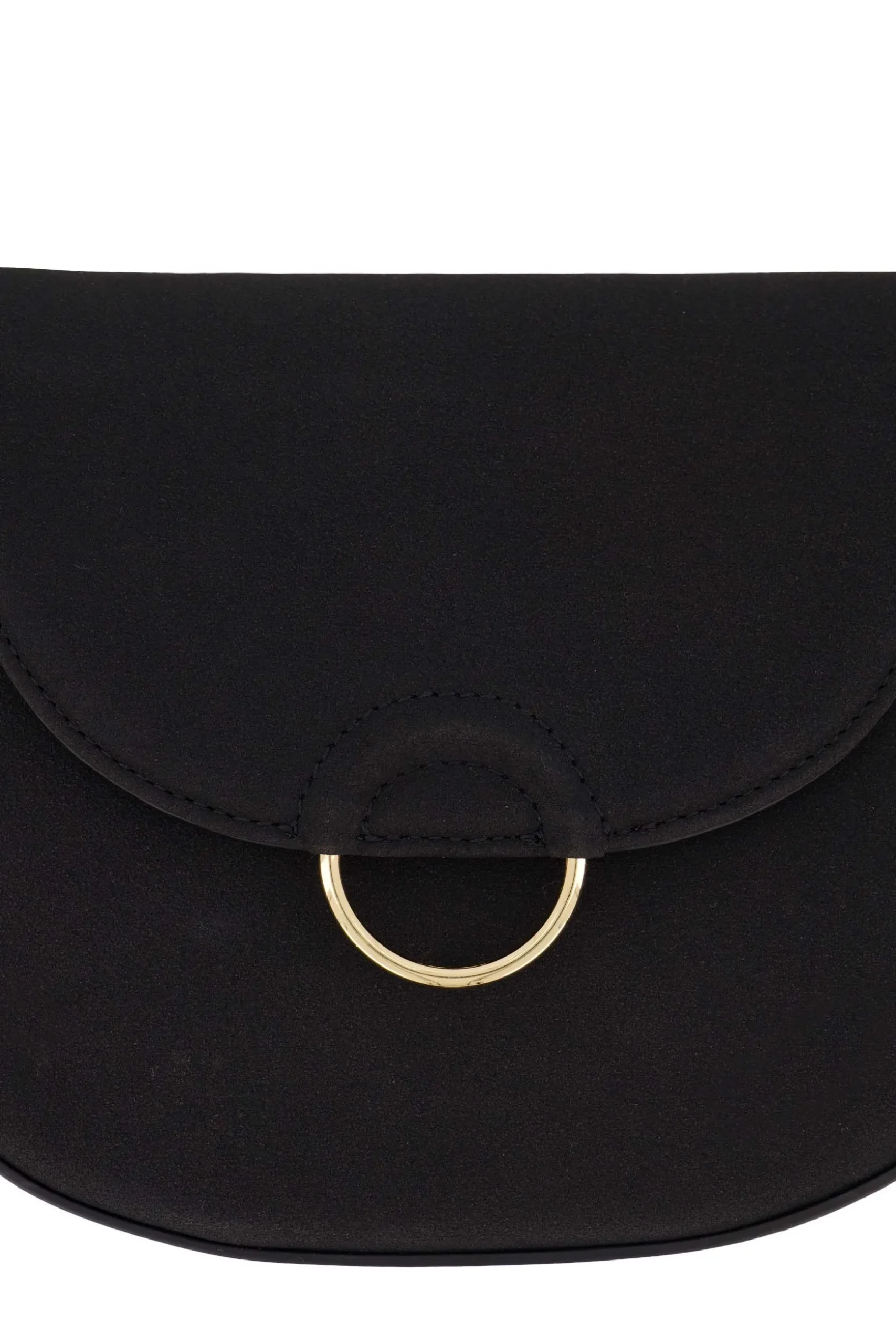zusss schoudertas met gouden ring zwart