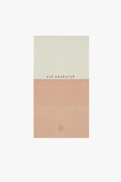 zusss servetten eet smakelijk 11x20cm zand/terra roze