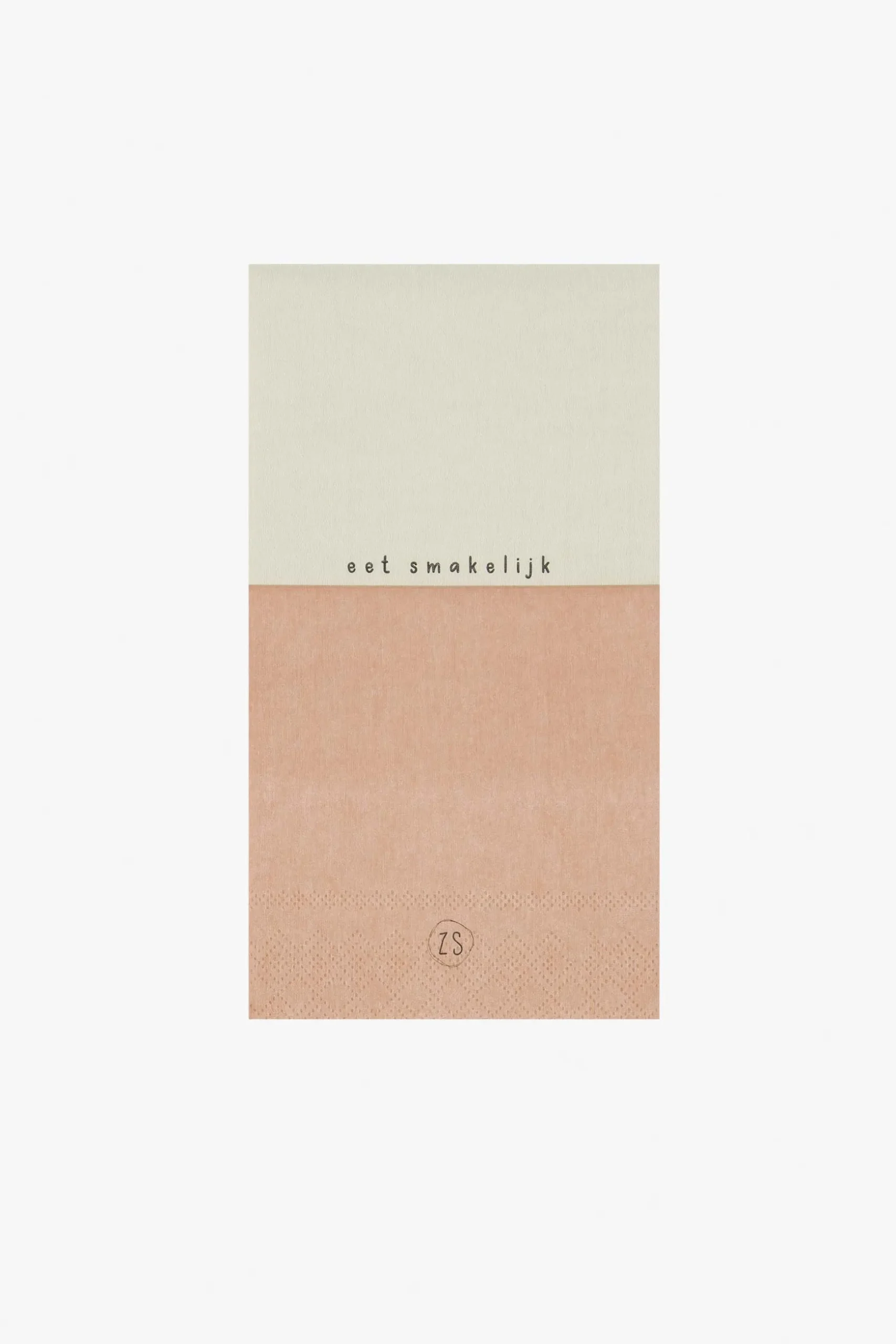 zusss servetten eet smakelijk 11x20cm zand/terra roze