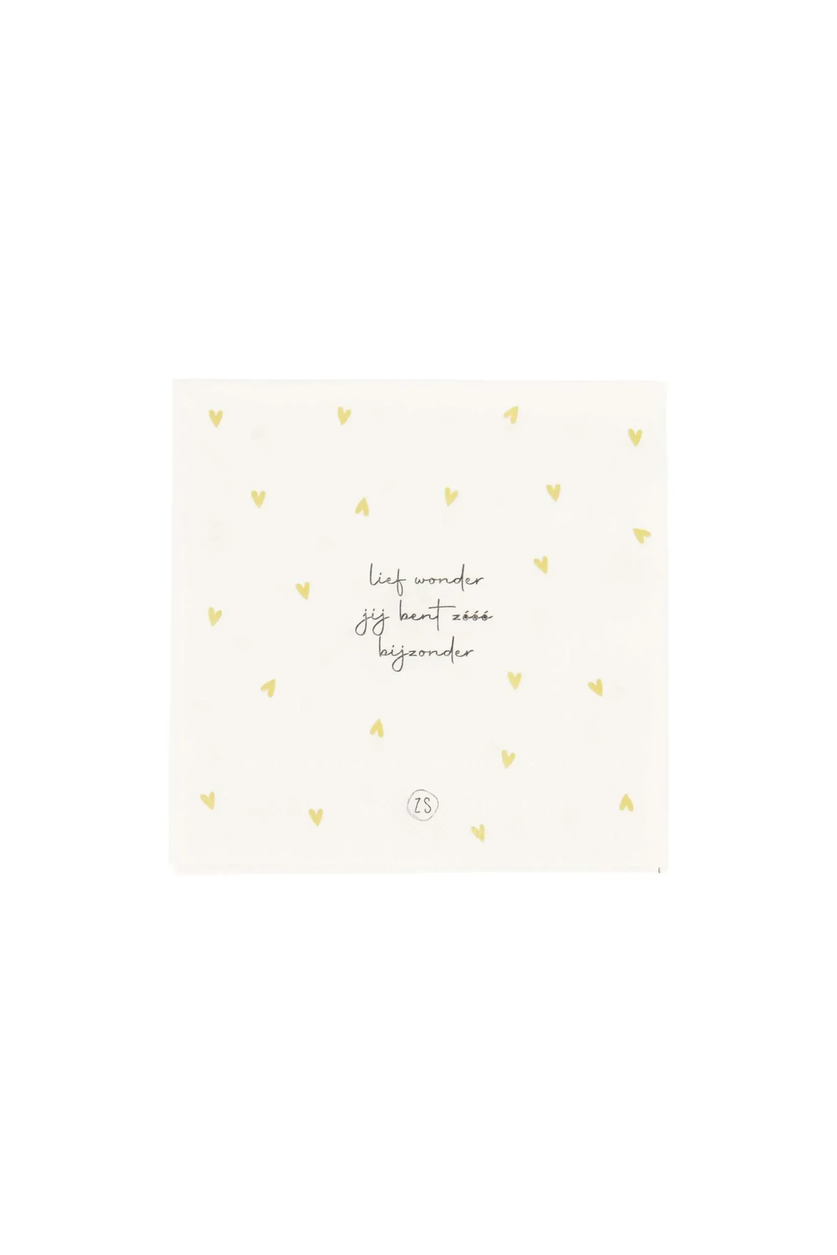zusss servetten lief wonder hartjes 12,5x12,5cm wit