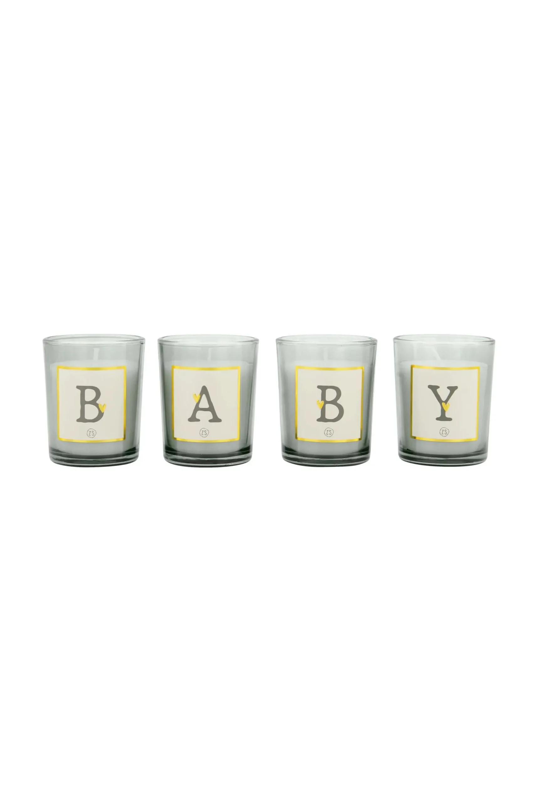 zusss set van 4 glaskaarsjes baby wit