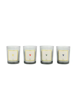 zusss set van 4 glaskaarsjes hartje wit
