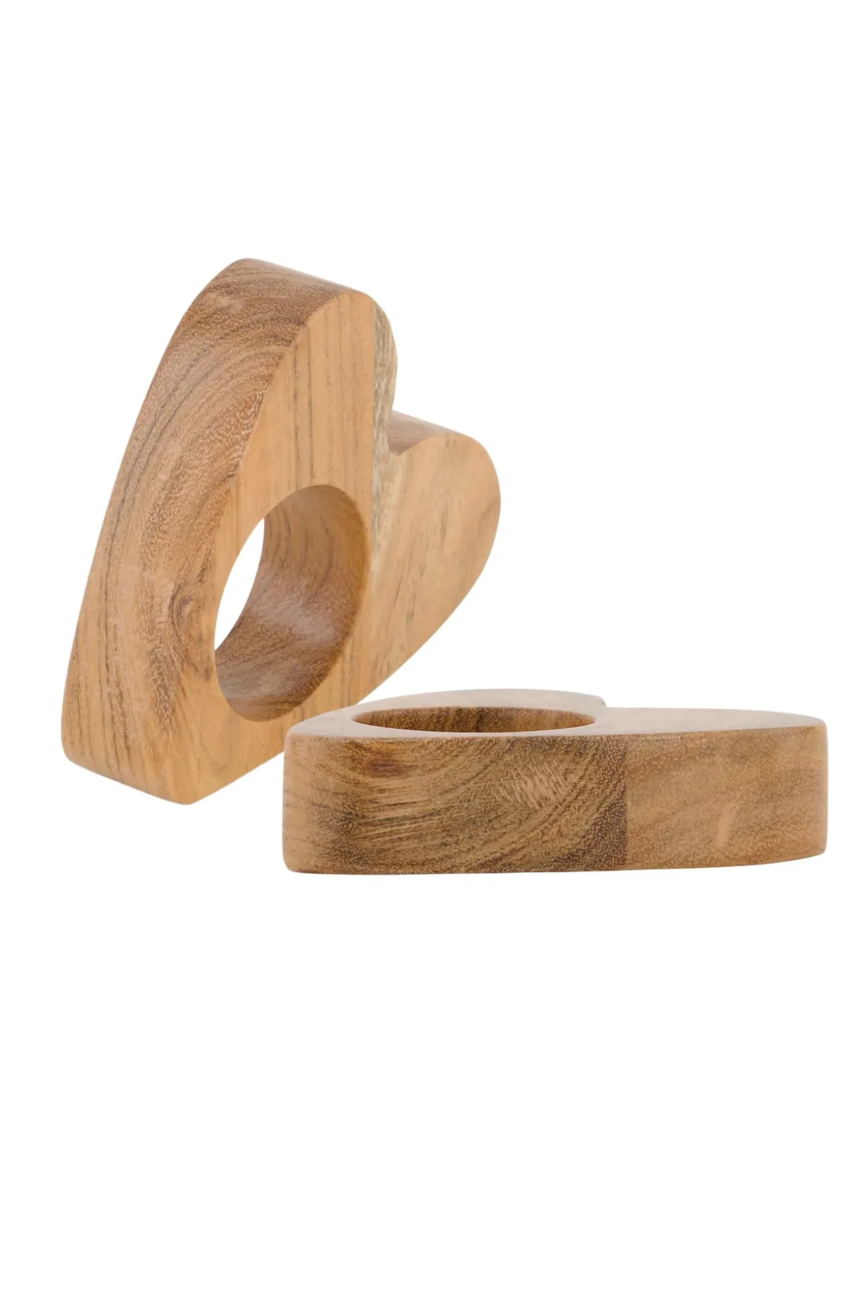 zusss set van 2 houten servetringen/eierdopjes donkerbruin