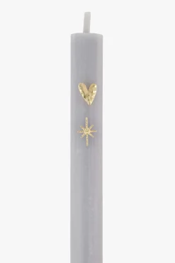 zusss set van 2 kaarspinnetjes hart/ster goud