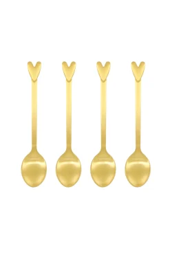 zusss set van 4 lepeltjes hartje goud