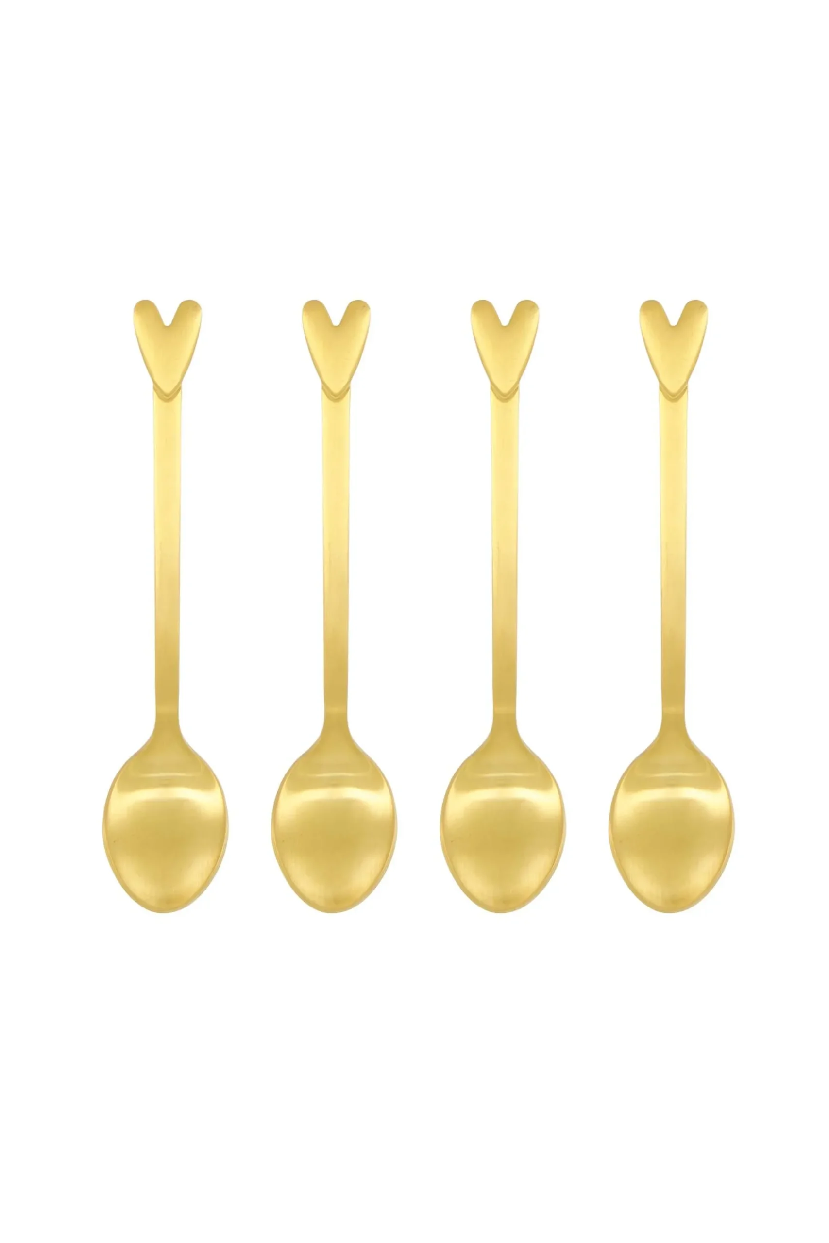zusss set van 4 lepeltjes hartje goud