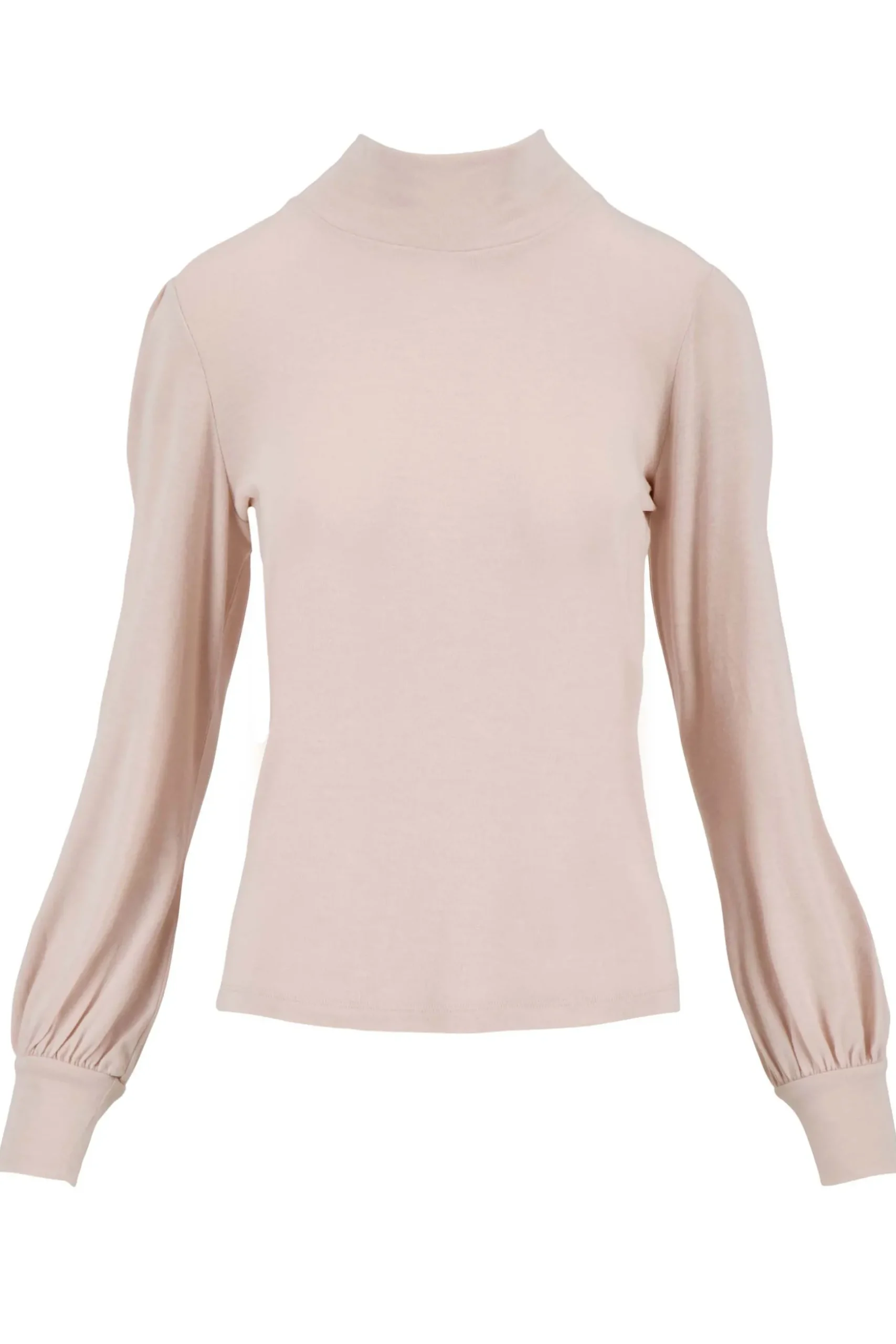 zusss top met lange mouwen en col zachtroze